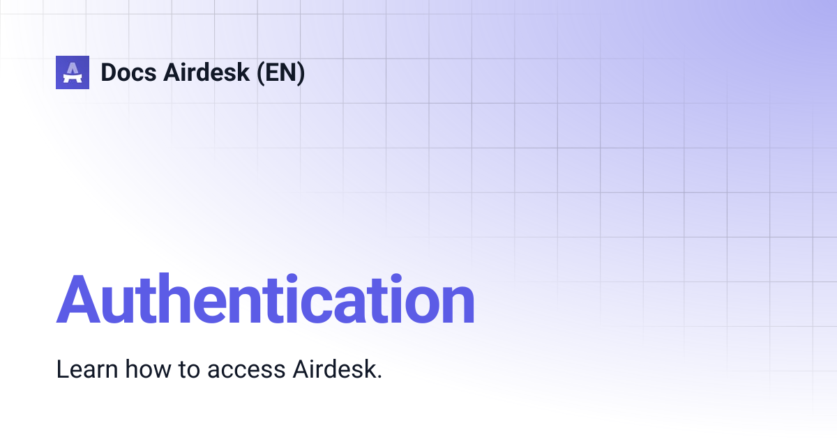 Authentication | Docs Airdesk (EN)