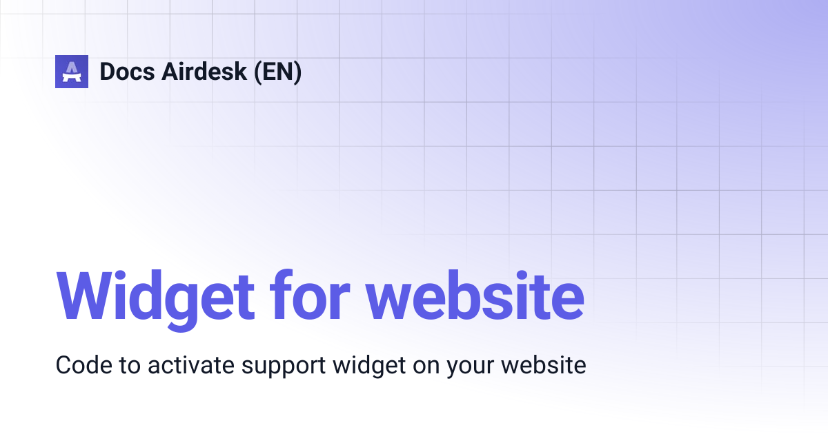 Widget for website | Docs Airdesk (EN)