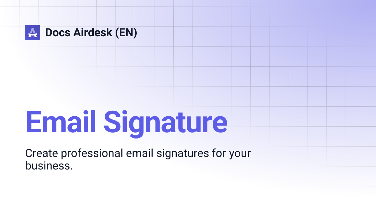 Email Signature | Docs Airdesk (EN)